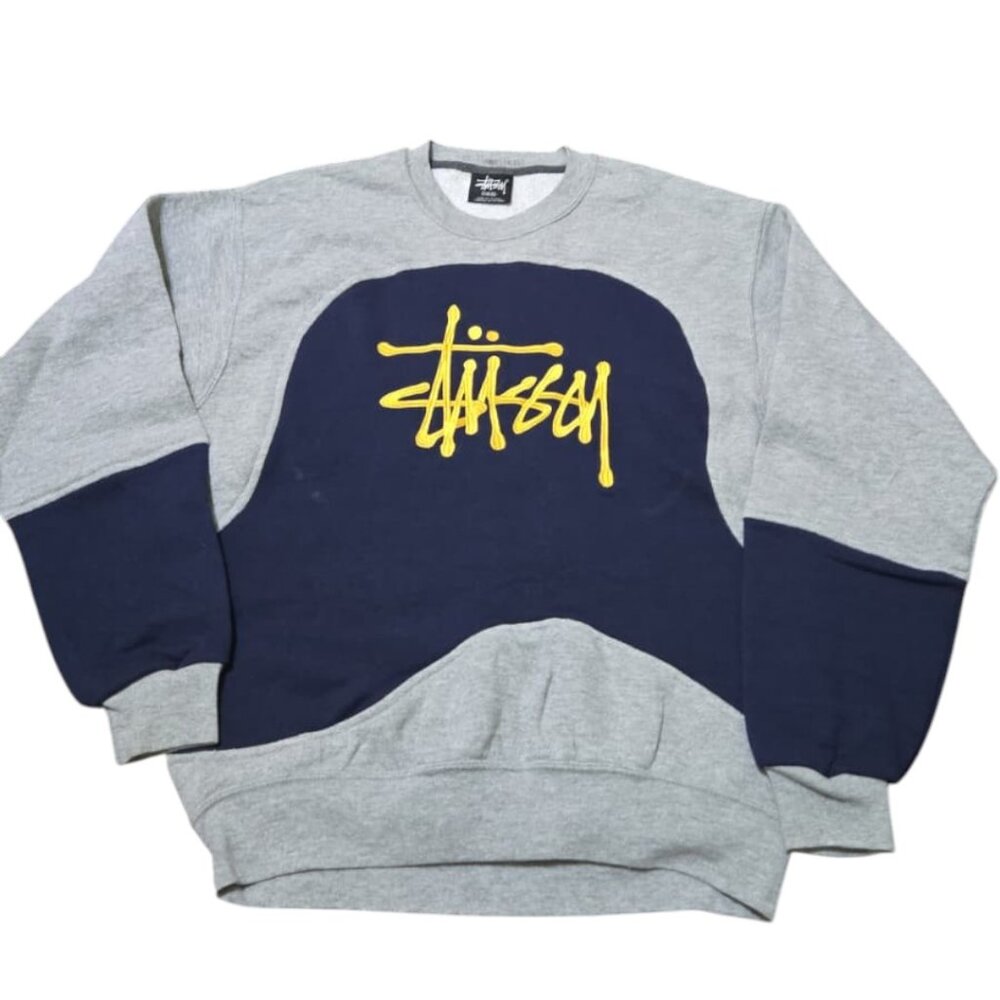 Stussy vintage reworked embroidered unisex sweatshirt size S